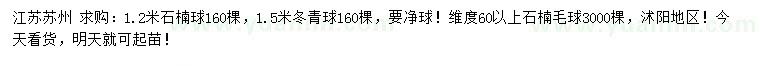 求購(gòu)石楠球、冬青球、石楠毛球