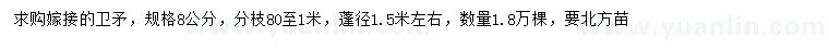 求購(gòu)8公分嫁接衛(wèi)矛