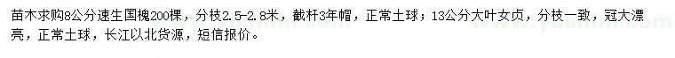 求購8公分速生國槐