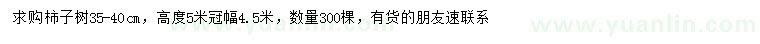 求購(gòu)35-40公分柿子樹