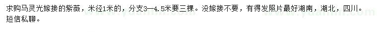 求購米徑1米嫁接紫薇