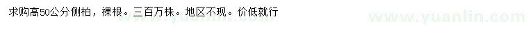 求購高50公分側(cè)柏
