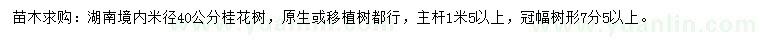 求購(gòu)米徑40公分桂花樹