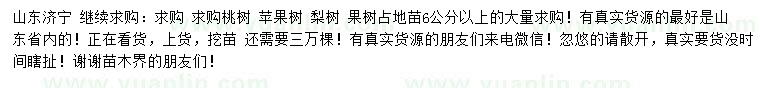 求購桃樹、蘋果樹、梨樹等