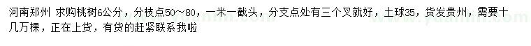 求購(gòu)6公分桃樹