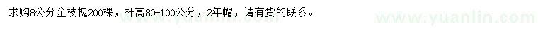 求購8公分金枝槐