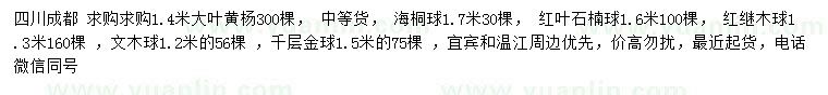 求購(gòu)大葉黃楊、海桐球、紅葉石楠球等