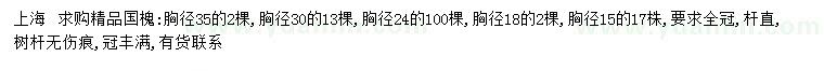 求購(gòu)胸徑15、18、24、30、35公分精品國(guó)槐