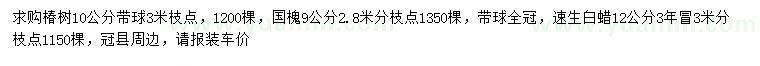 求購椿樹、國槐、速生白蠟
