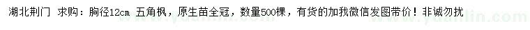 求購(gòu)胸徑12公分 五角楓