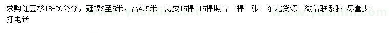 求購(gòu)18-20公分紅豆杉