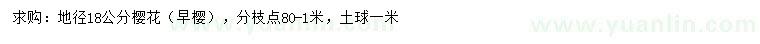 求購(gòu)地徑18公分櫻花