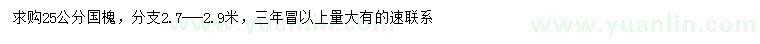 求購25公分國槐