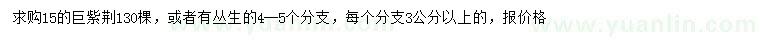 求購15公分巨紫荊