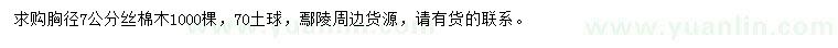 求購(gòu)胸徑7公分絲棉木