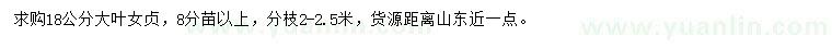 求購18公分大葉女貞