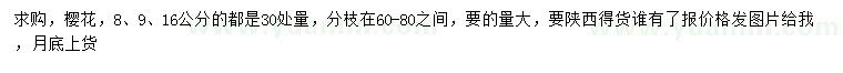 求購(gòu)8、9、16公分櫻花