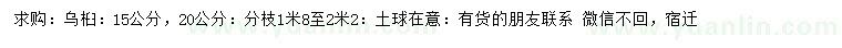 求購(gòu)15、20公分烏桕