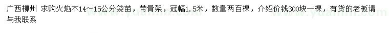 求購(gòu)14-15公分火焰木