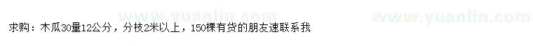 求購30量12公分木瓜