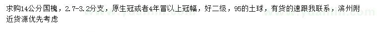 求購14公分國槐