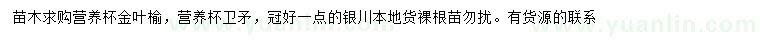求購(gòu)金葉榆、衛(wèi)矛