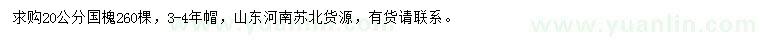 求購20公分國槐