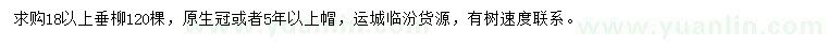 求購(gòu)18公分以上垂柳