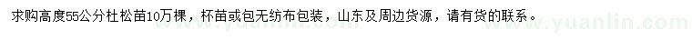 求購高度55公分杜松苗