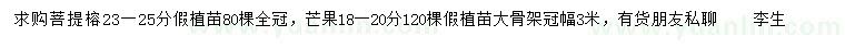 求購23-25公分菩提榕