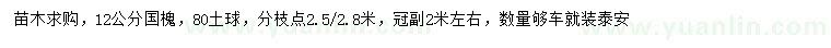 求購12公分國槐