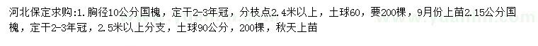 求購胸徑10、15公分國槐