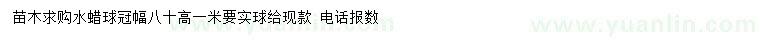 求購(gòu)冠幅80-100公分水蠟球