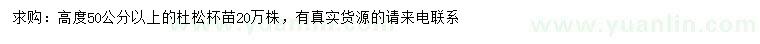 求購高度50公分以上杜松
