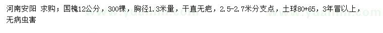 求購胸徑1.3米量12公分國槐