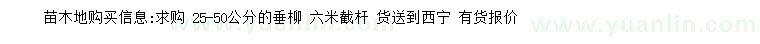 求購(gòu)25-50公分垂柳