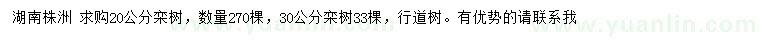 求購(gòu)20、30公分欒樹(shù)