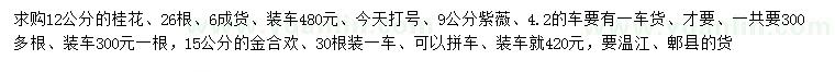 求購12公分桂花、15公分金合歡