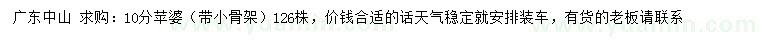 求購10公分蘋婆