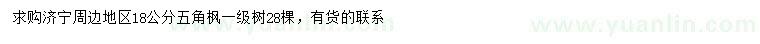 求購18公分五角楓