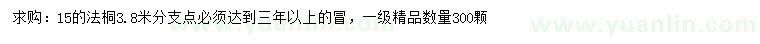求購(gòu)15公分法桐