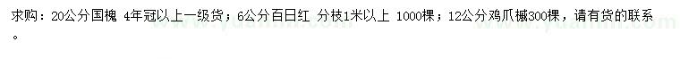 求購(gòu)國(guó)槐、百日紅、雞爪槭