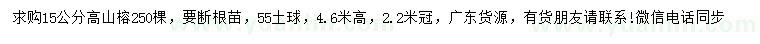 求購(gòu)15公分高山榕