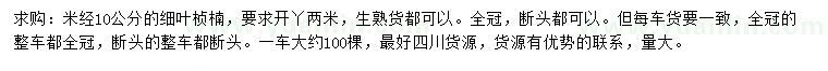 求購米徑10公分細葉楨楠