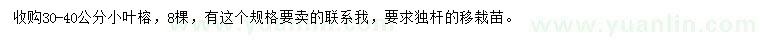 求購(gòu)30-40公分小葉榕