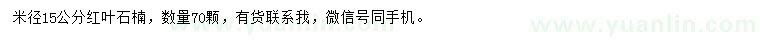 求購(gòu)米徑15公分紅葉石楠