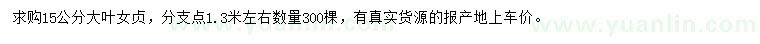 求購(gòu)15公分大葉女貞