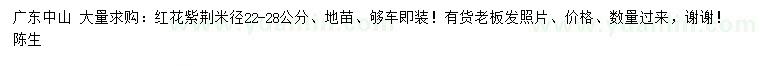 求購米徑22-28公分紅花紫荊