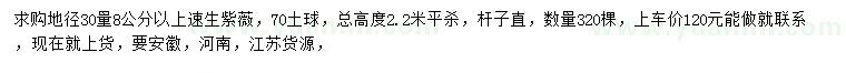 求購(gòu)地徑30量8公分以上速生紫薇