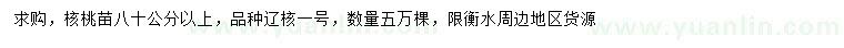 求購(gòu)80公分以上核桃苗